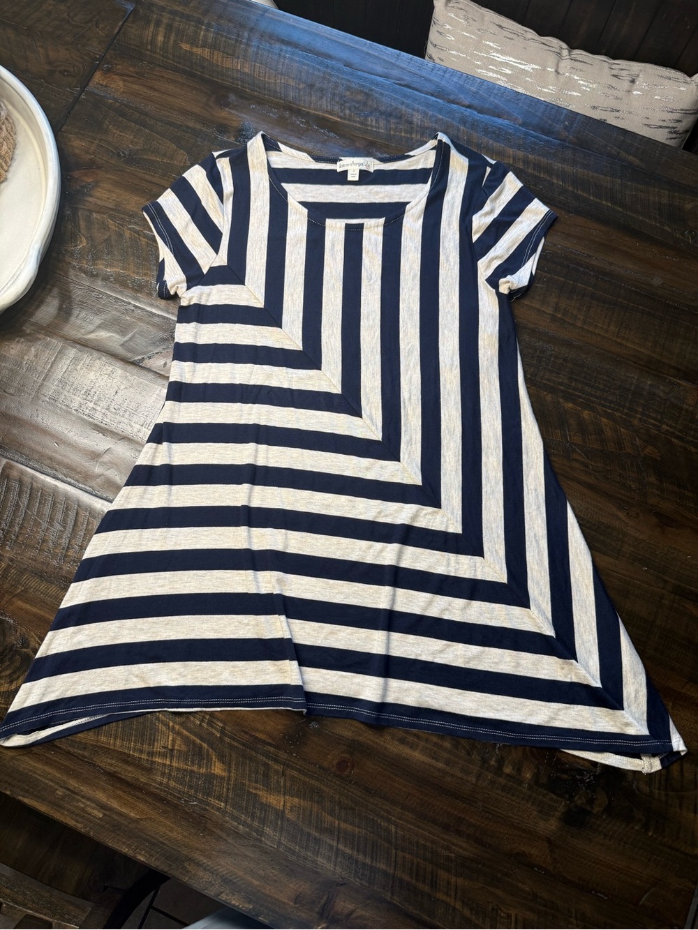 Love On A Hanger Navy and White Striped Swing Tee